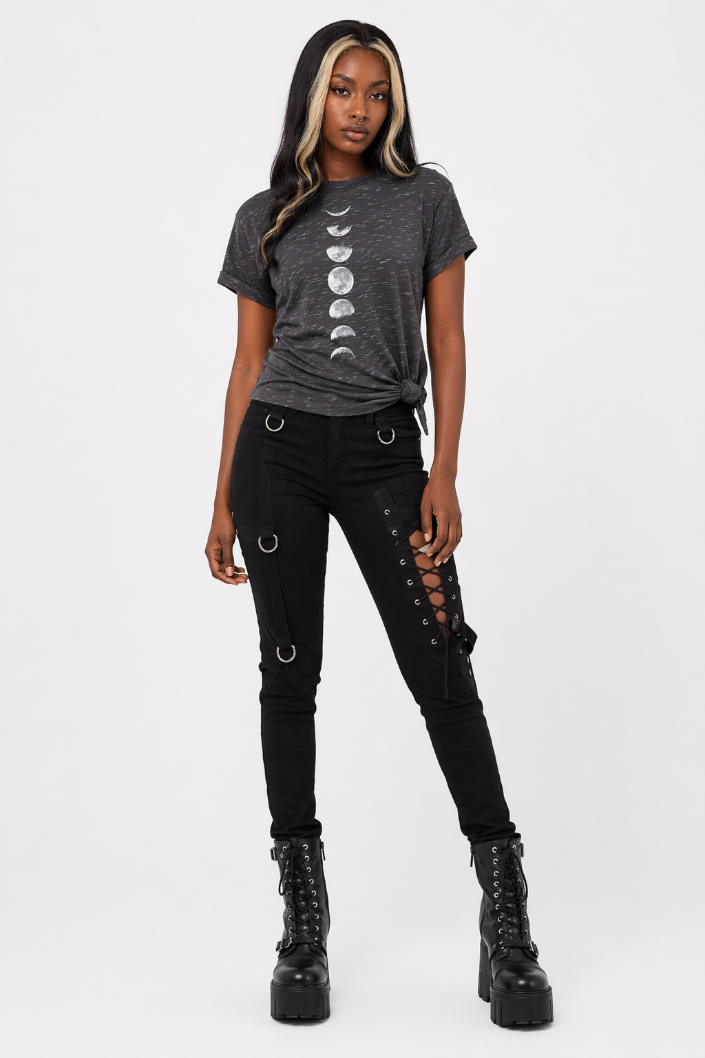Black Moon Phase Tee' Gray