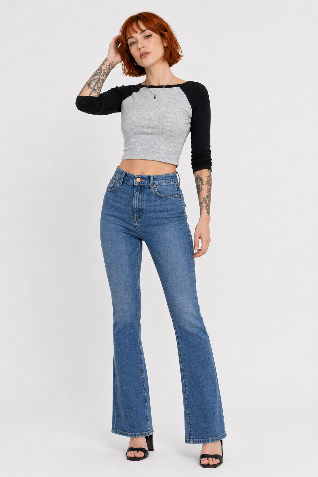 Grunge Long Sleeve Top: Darkened Grey