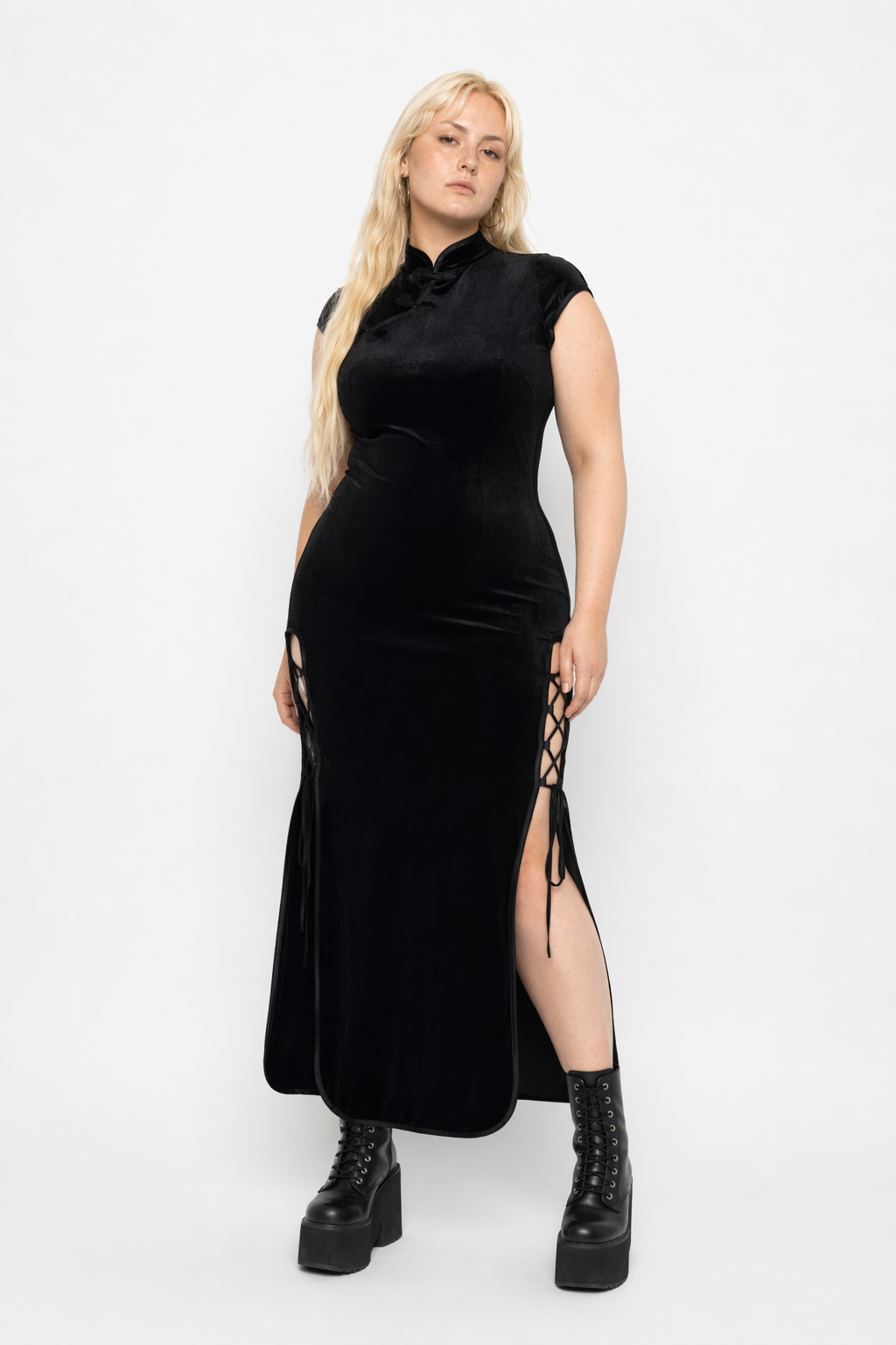 Chic Qipao Dress Black