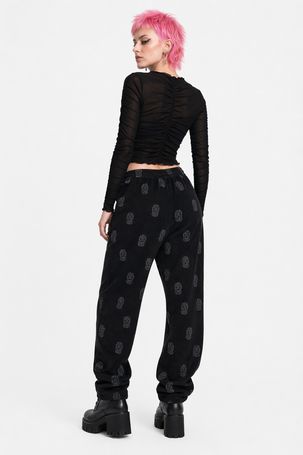 Fearful Grunge Skull Pants' black