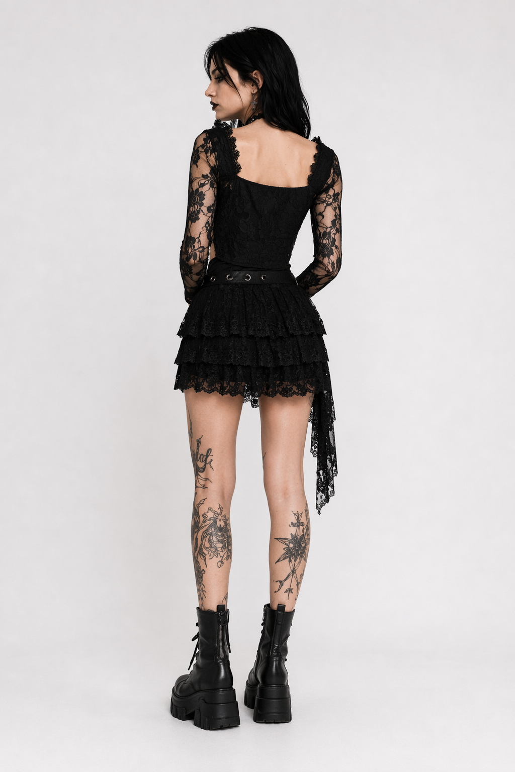 Gothic Lace Crop Top Black