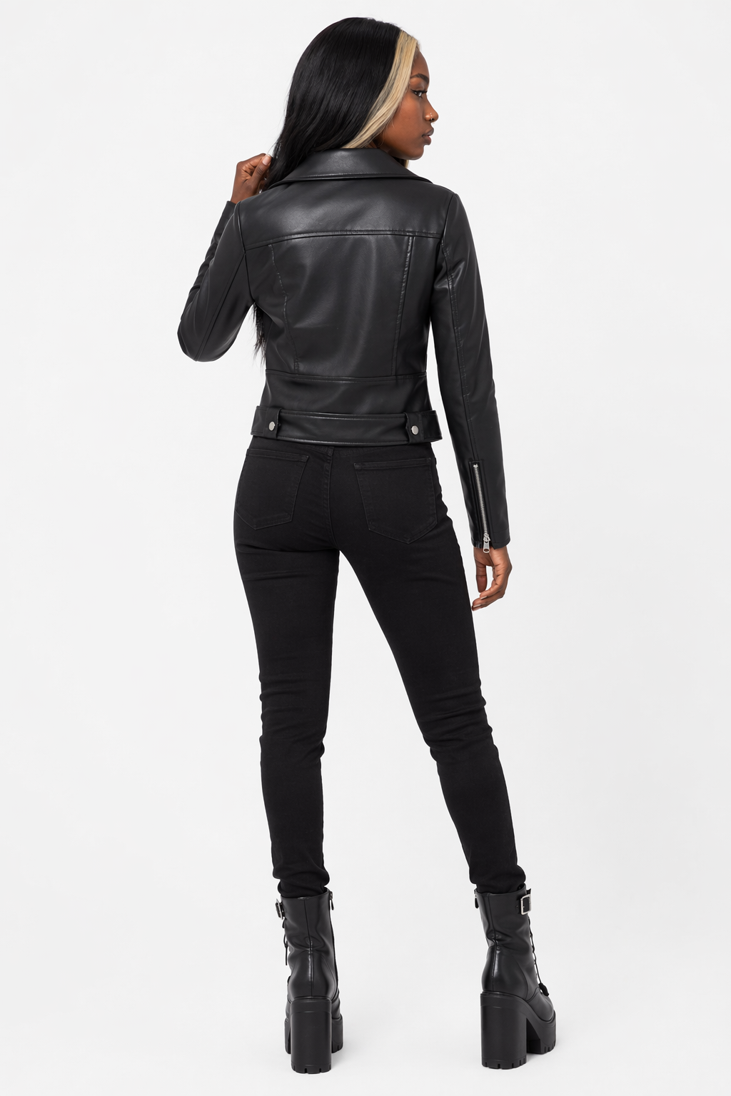 Gothic Black Leather Jacket black