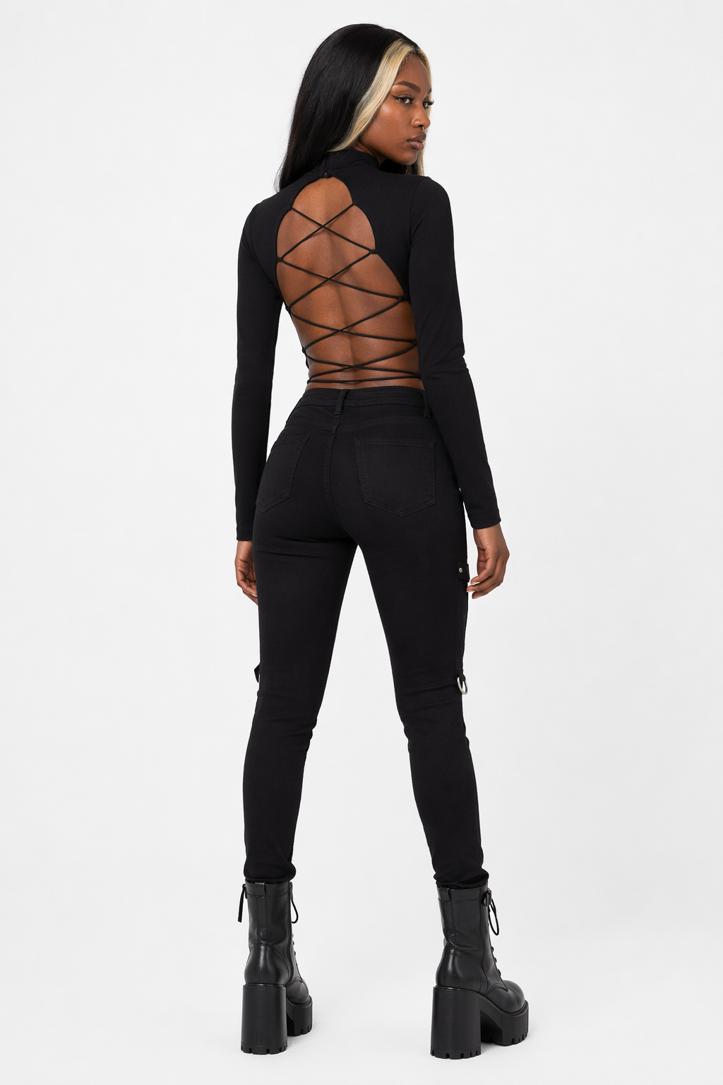 Jetlag' Black Backless Top black