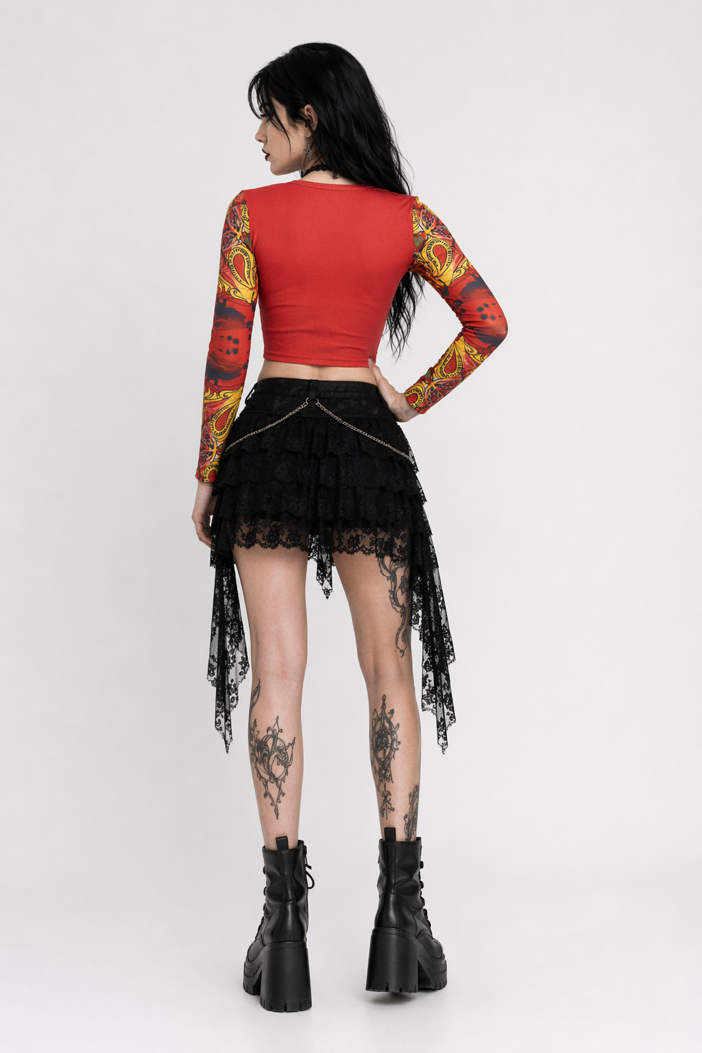 Grunge Harajuku Crop Top Red
