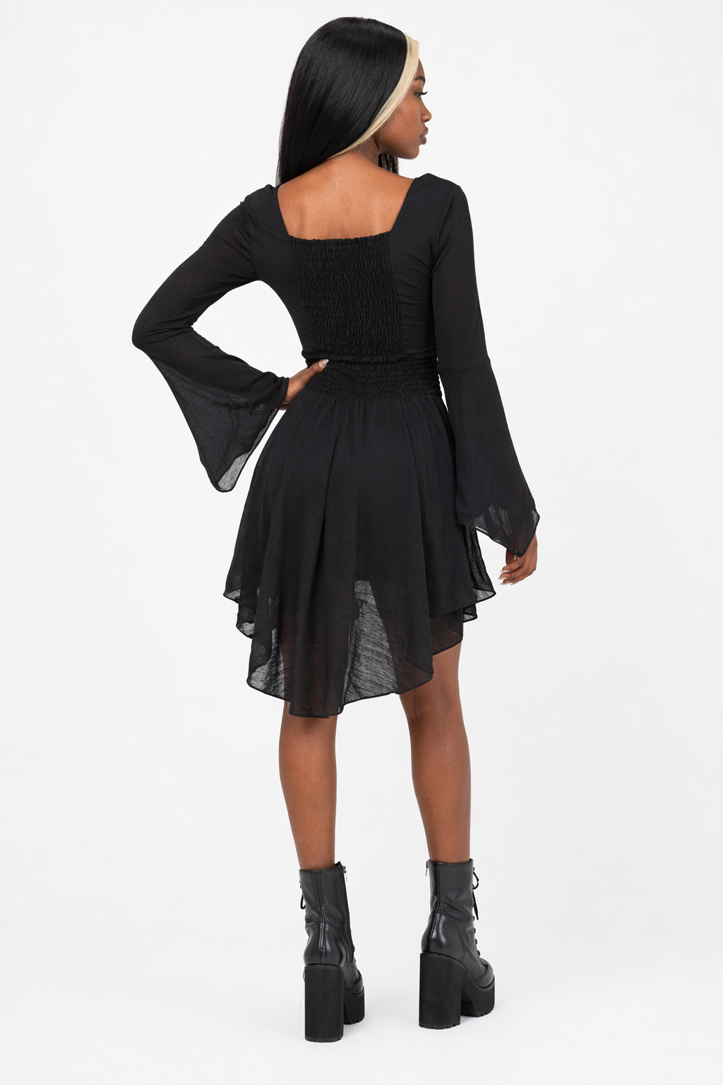 Dark Lace Goth Dress Black