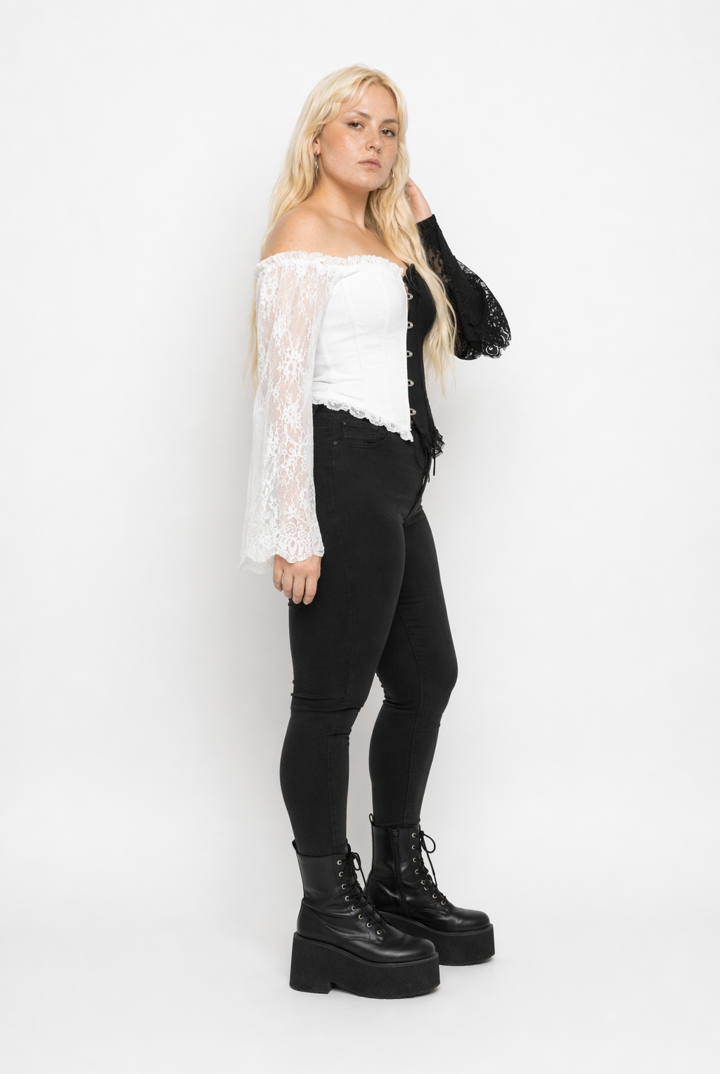 "Monochrome Corset by Witchery" Black and White