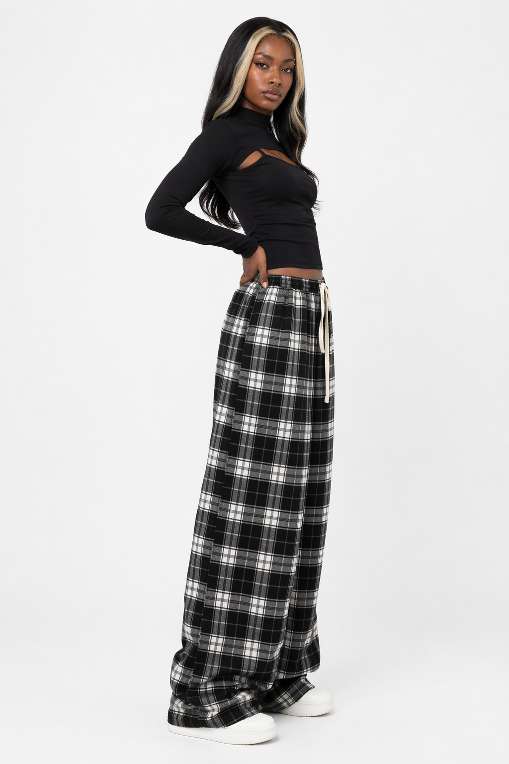 Grunge Loose Pants in Black' Black