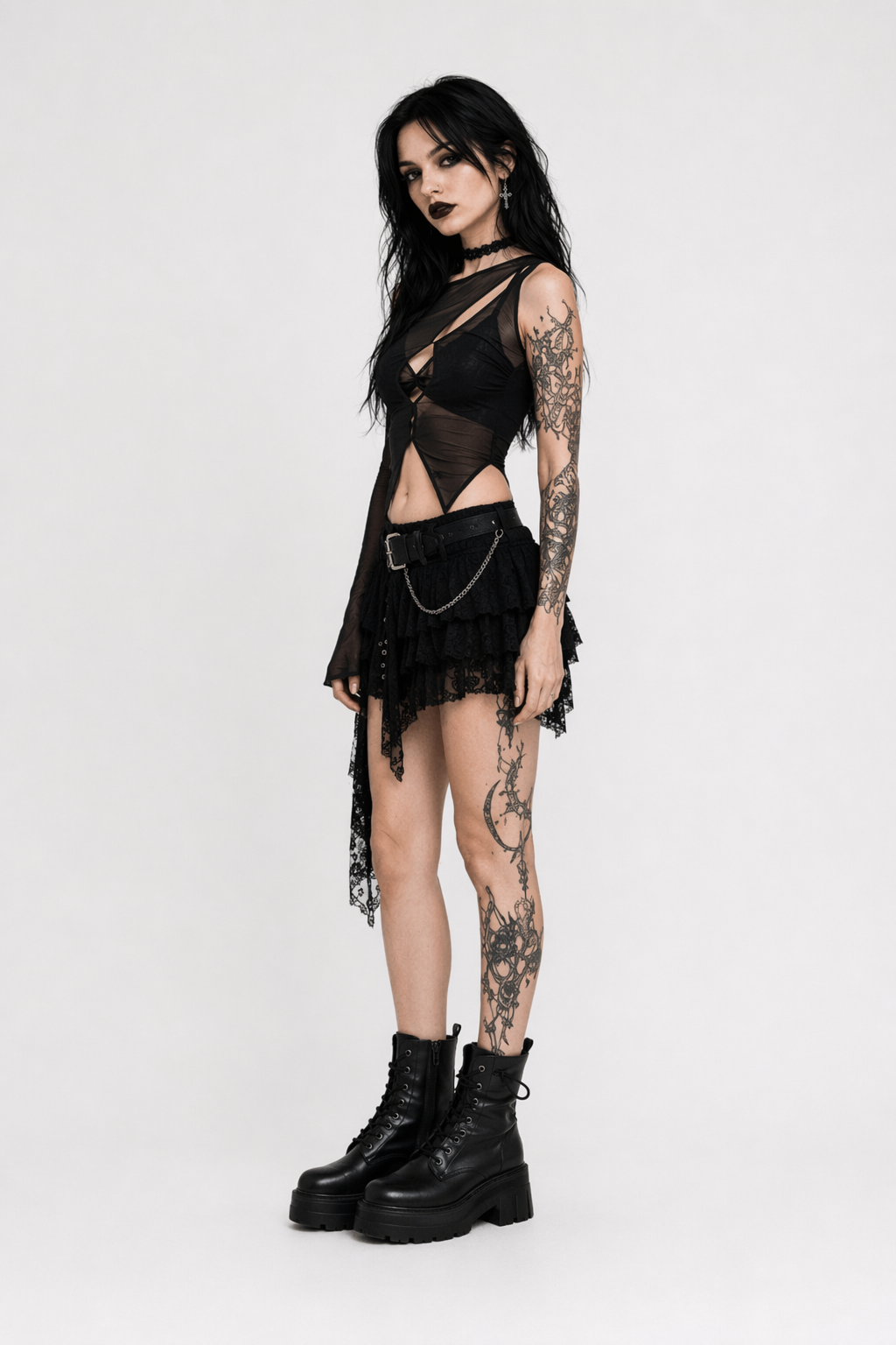 "Meshtopia Black Alt Top" black