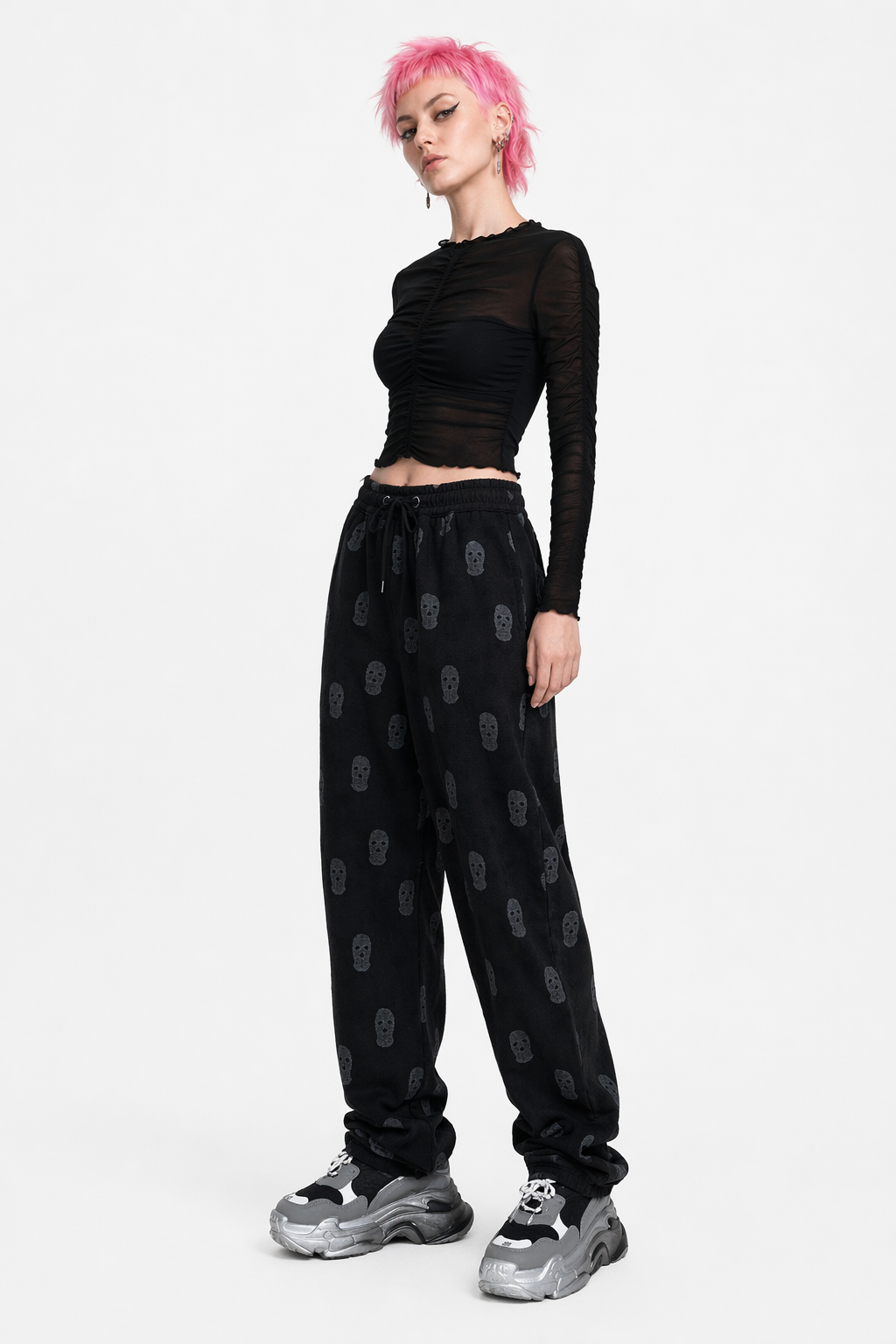 Fearful Grunge Skull Pants' black