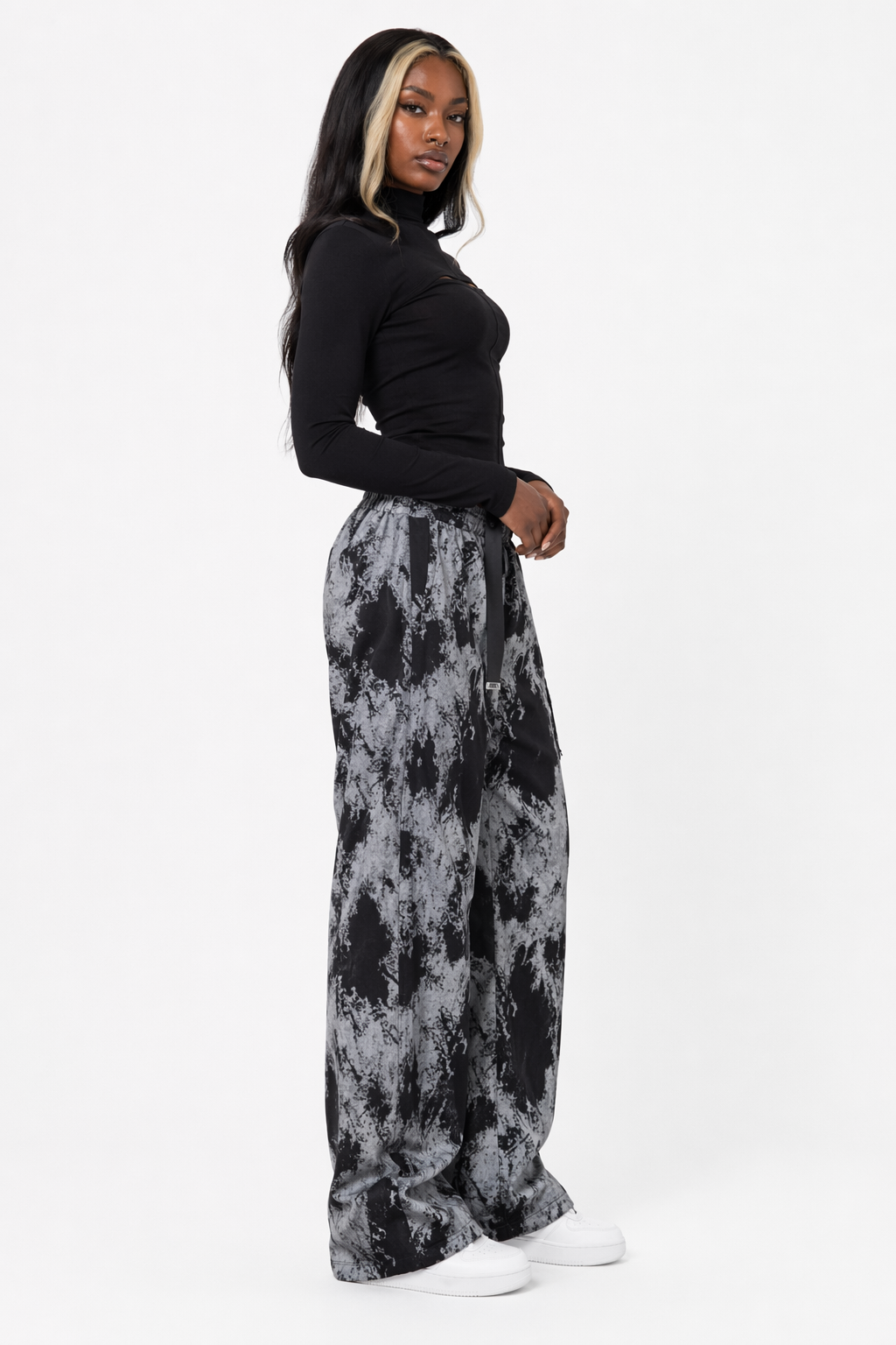 Black Tie Dye Grunge Pants as shown