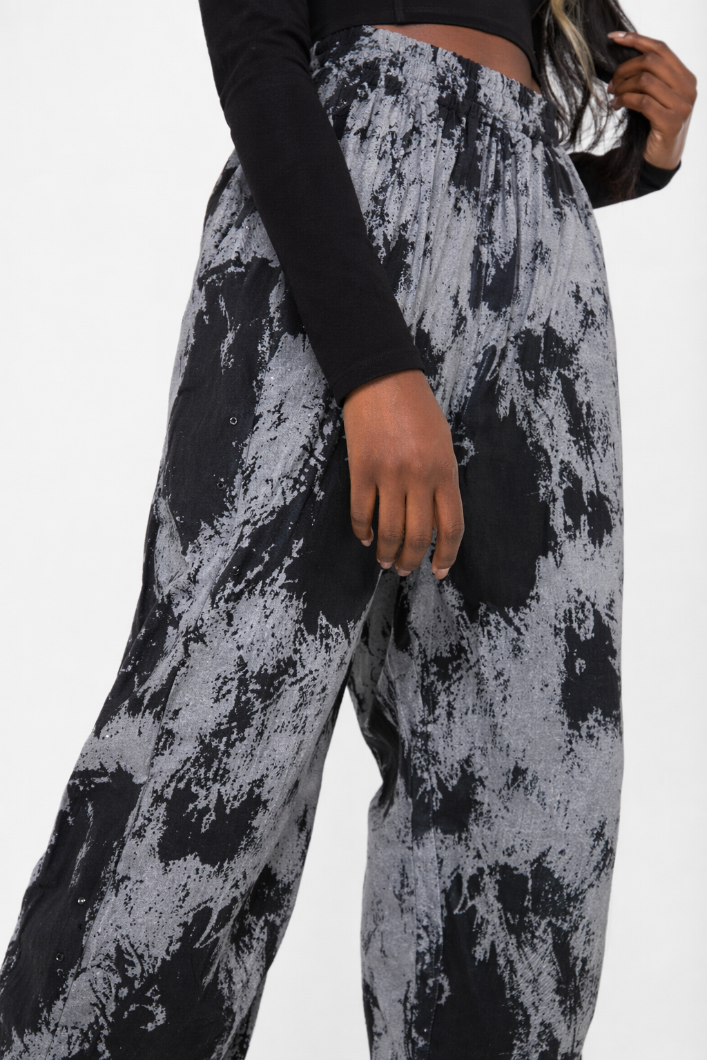 Black Tie Dye Grunge Pants as shown