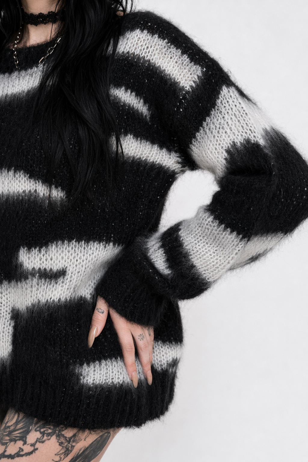 Grunge Stripe Sweater Default Title