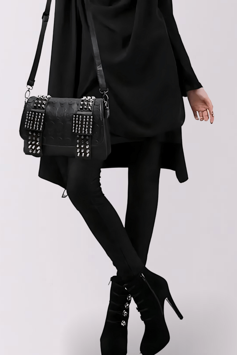 Black Skull Rivet Bag - The Cursed Closet