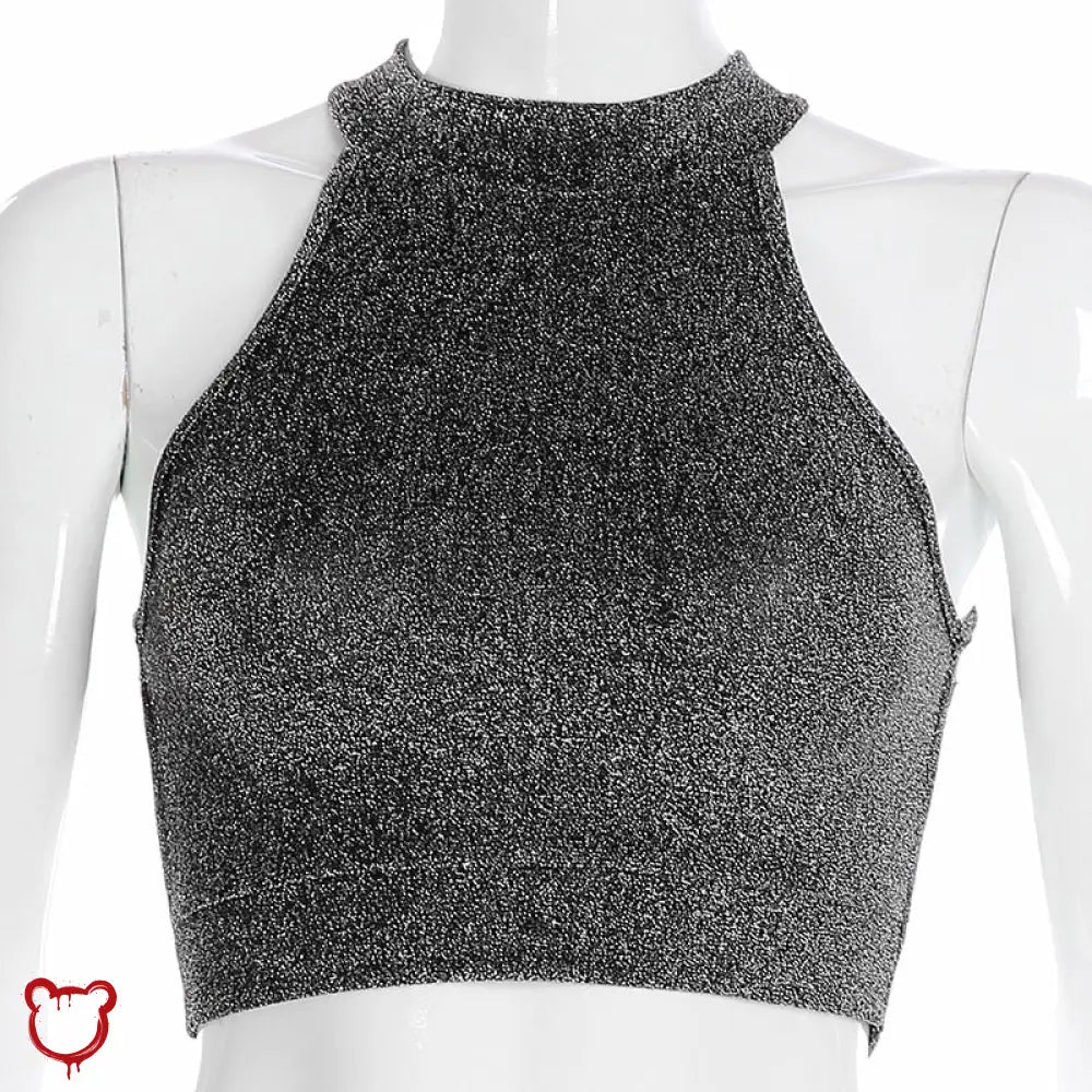 Agony' Grey Grunge Crop Top - The Cursed Closet