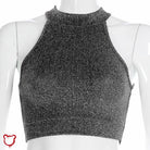 Agony' Grey Grunge Crop Top - The Cursed Closet
