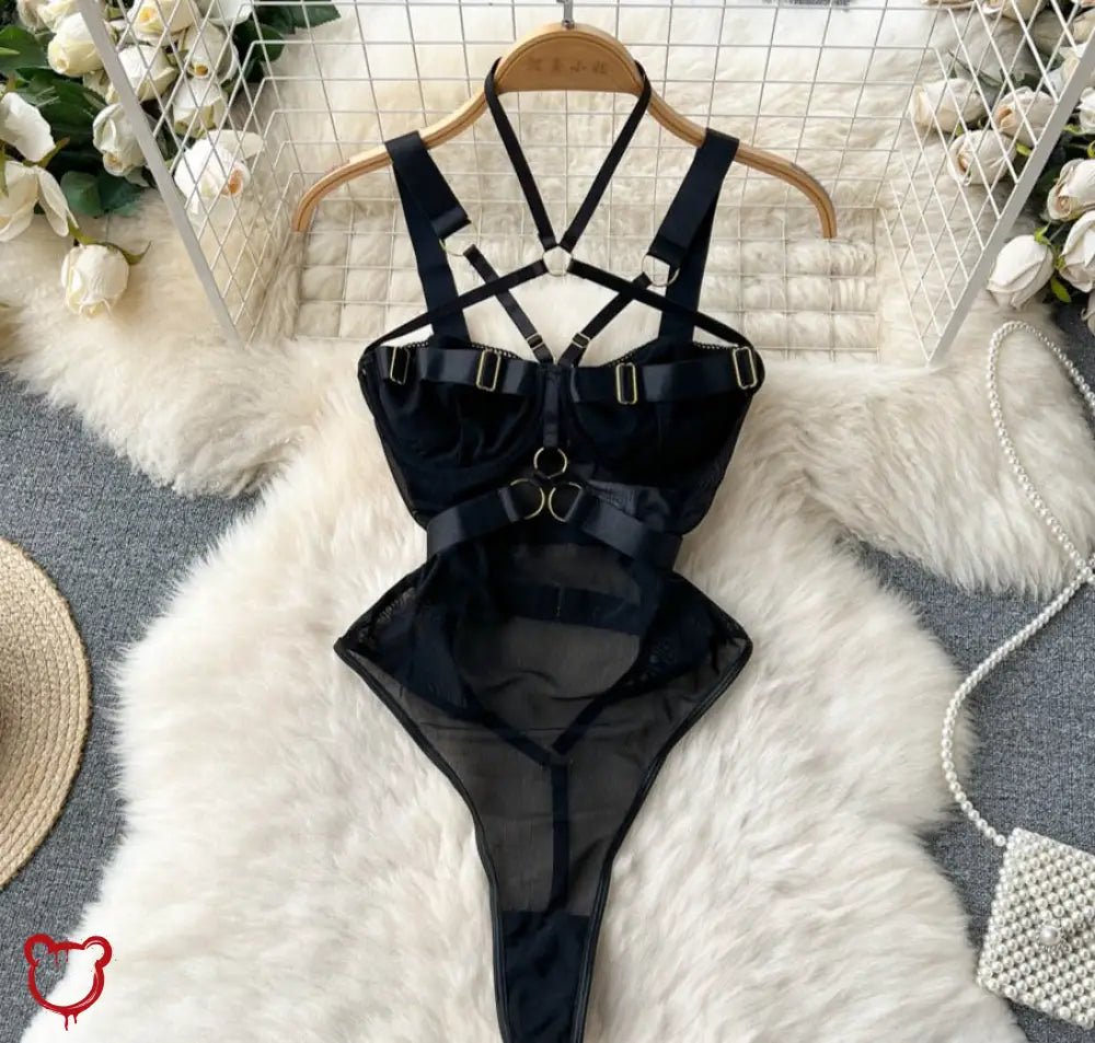 Alt Goth Black Bodysuit - The Cursed Closet