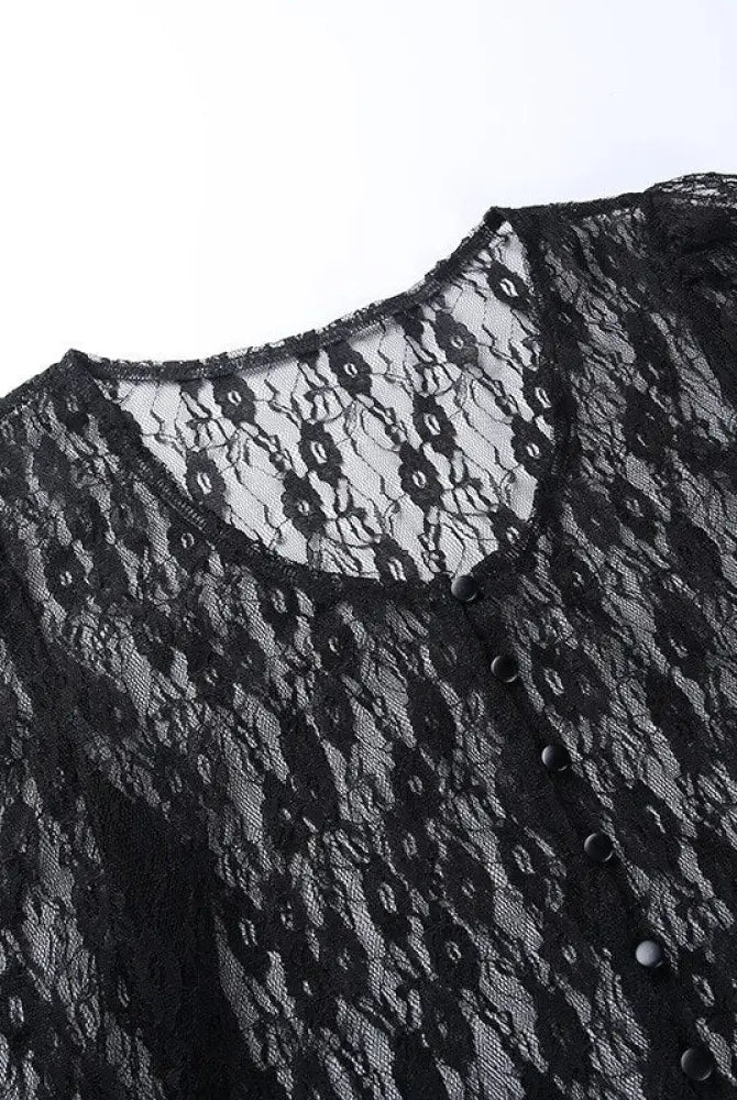 "Babe's Gothic Lace Crop Top" - The Cursed Closet