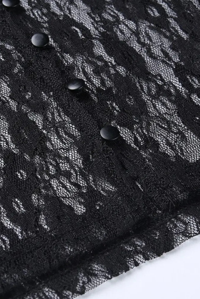 "Babe's Gothic Lace Crop Top" - The Cursed Closet