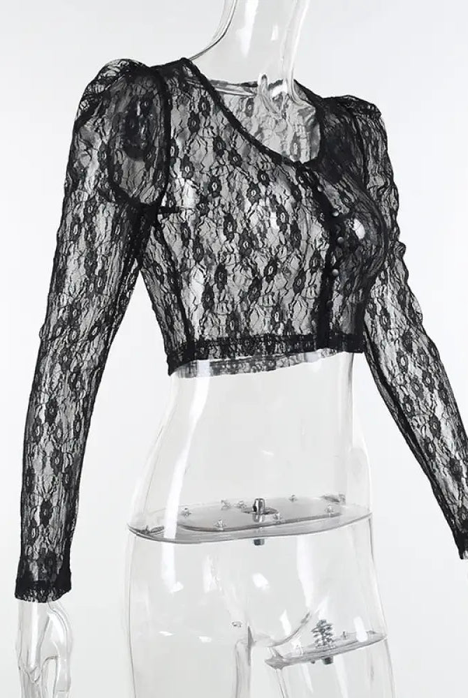 "Babe's Gothic Lace Crop Top" - The Cursed Closet