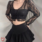 "Babe's Gothic Lace Crop Top" - The Cursed Closet