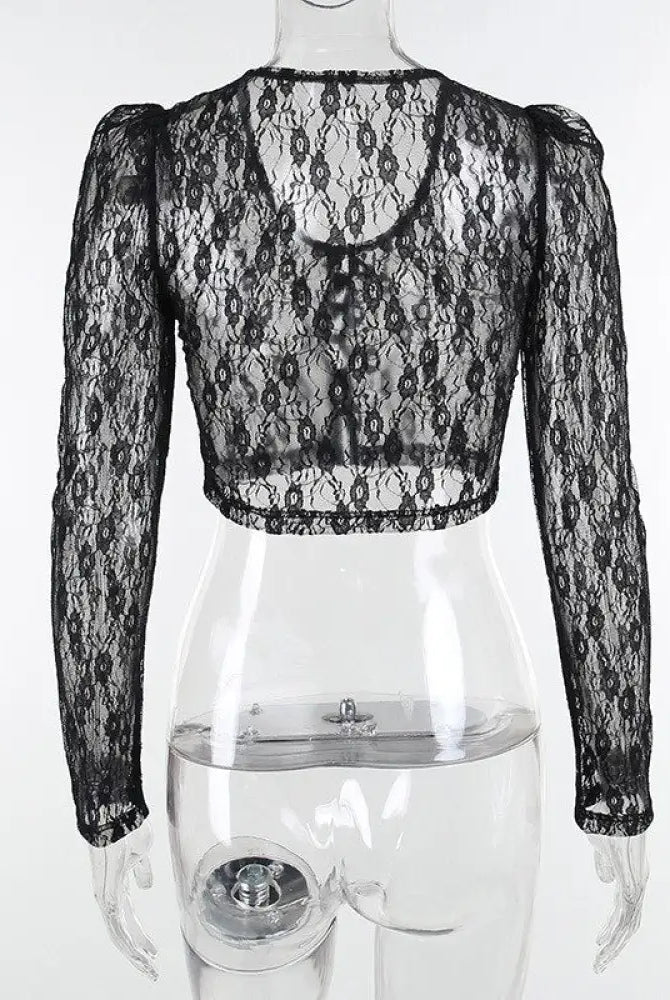 "Babe's Gothic Lace Crop Top" - The Cursed Closet