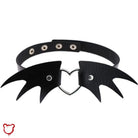 Batty Black Faux Leather Choker Jewellery