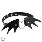 Batty Black Faux Leather Choker Jewellery