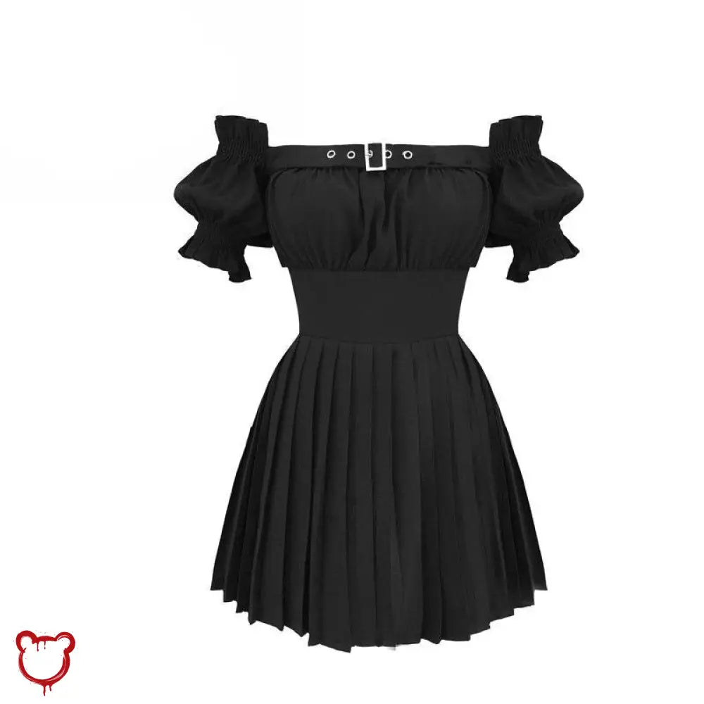 Batty Shoulder Black Dress - The Cursed Closet