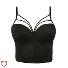 Bella' Black Gothic Cami Crop Top - The Cursed Closet