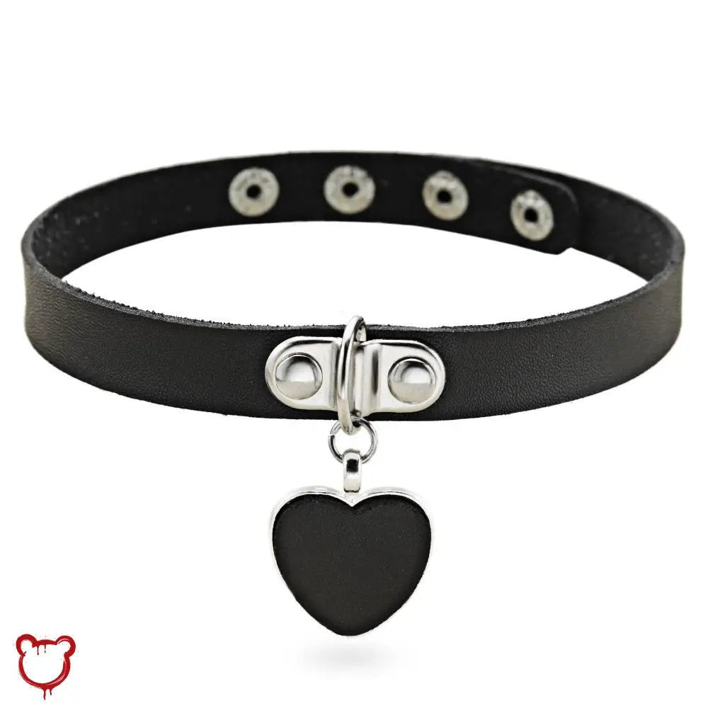 Black Alt Heart Choker - The Cursed Closet