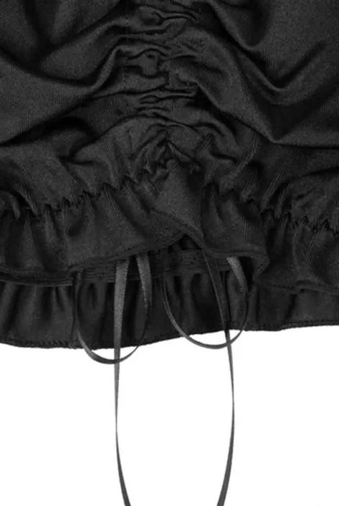 "Black Alt Lace Crop Top - Draculina's" - The Cursed Closet