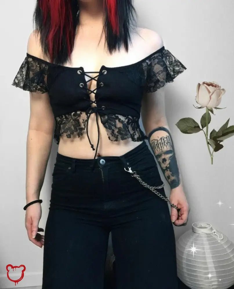 Black Alt Lace Top - The Cursed Closet