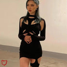 Black Alt Long Sleeve Dress' rephrased as 'Black Alt Dress - Long Sleeve' - The Cursed Closet