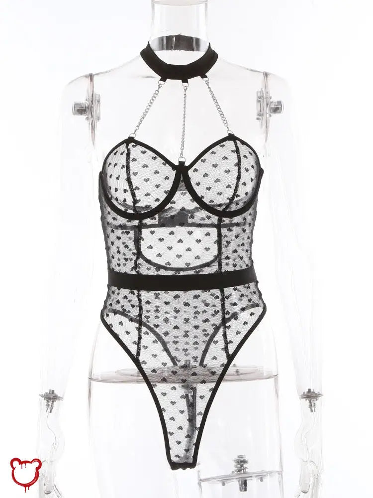 Black Alt Mesh Bodysuit - Ghostlights - The Cursed Closet