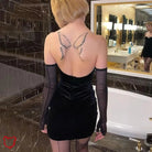 Black Alt Velvet Dress - The Cursed Closet