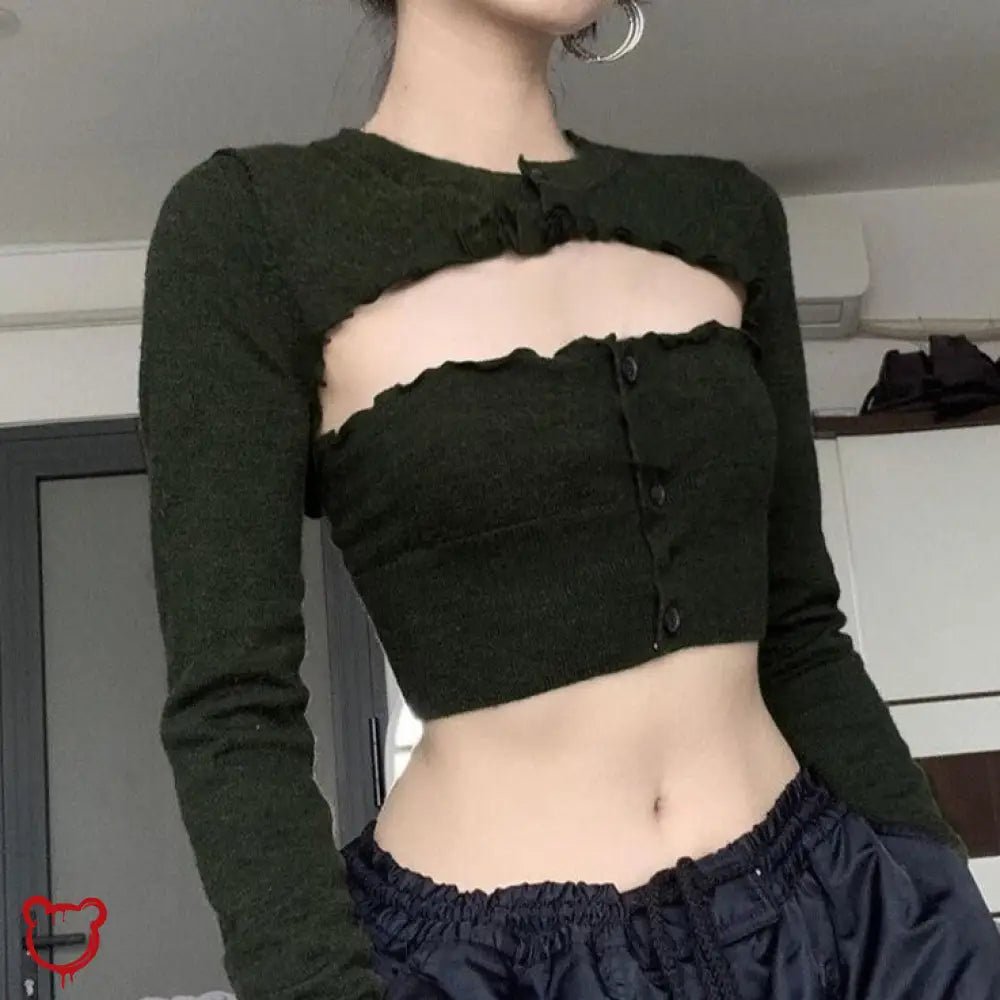 Black Angel Pursuit Crop Top - The Cursed Closet