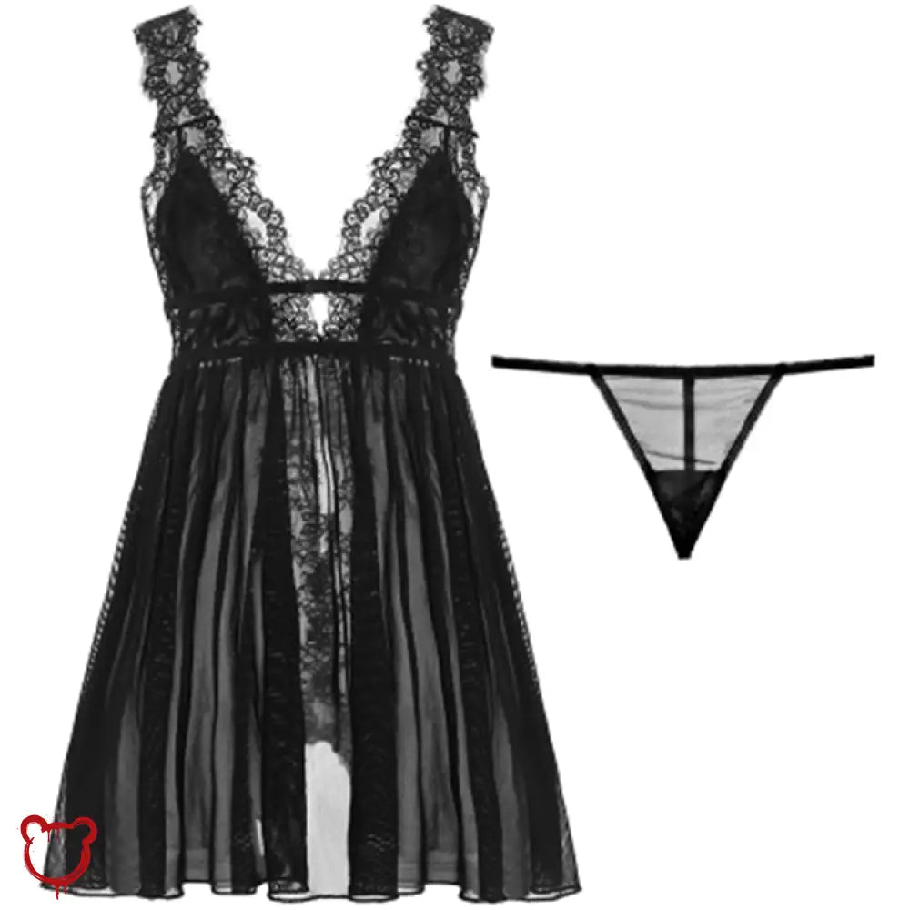 Black Backless V - Neck Dress - The Cursed Closet