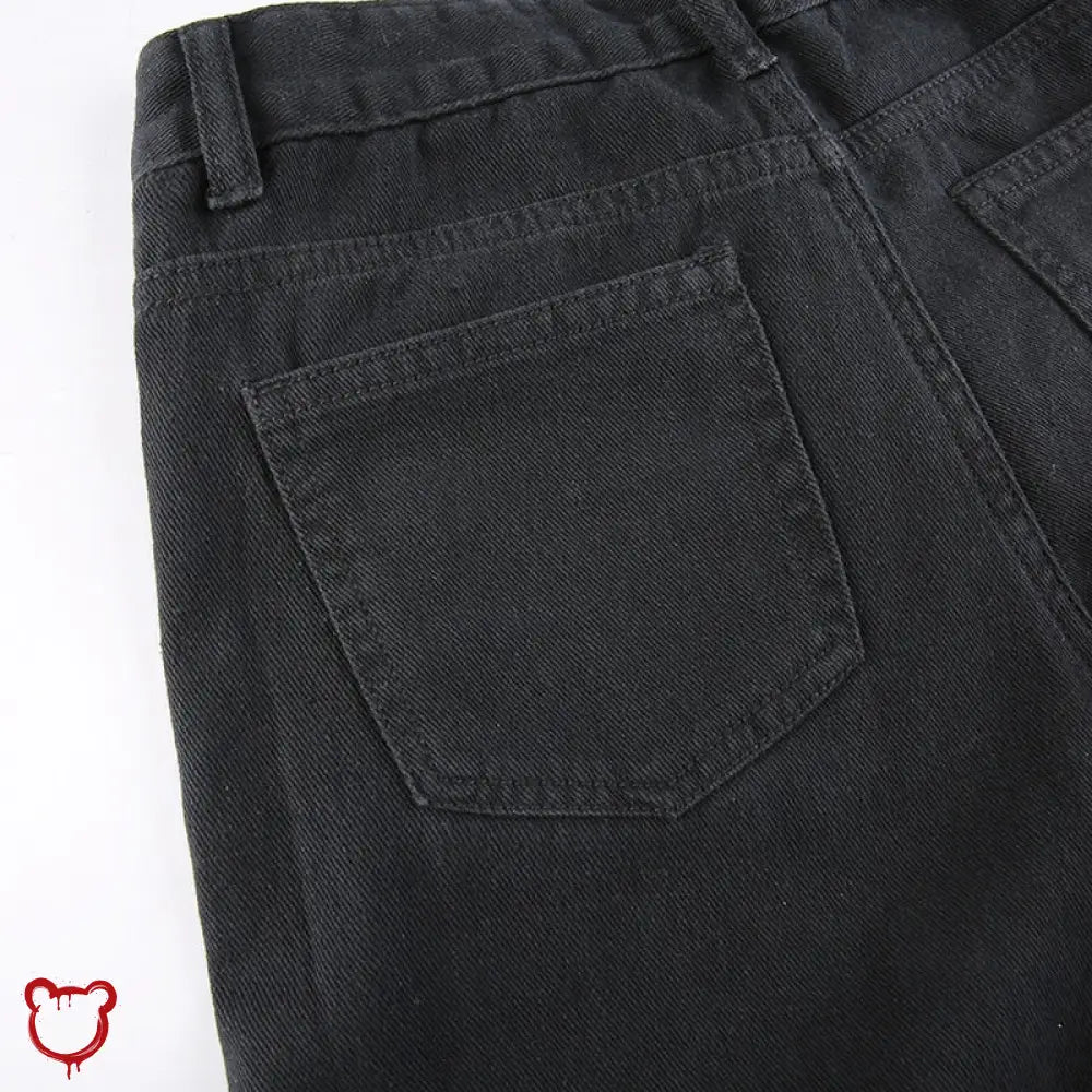 Black Baggy Buckle Cargo Pants Clothing