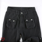 Black Baggy Buckle Cargo Pants Clothing