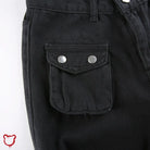 Black Baggy Buckle Cargo Pants Clothing