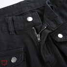 Black Baggy Buckle Cargo Pants Clothing