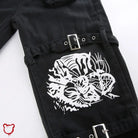Black Baggy Buckle Cargo Pants Clothing