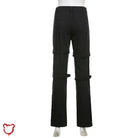 Black Baggy Buckle Cargo Pants / L Clothing
