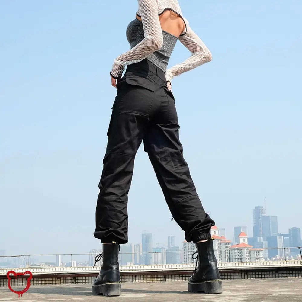 Black Cargo Pants - Take Control / L Clothing