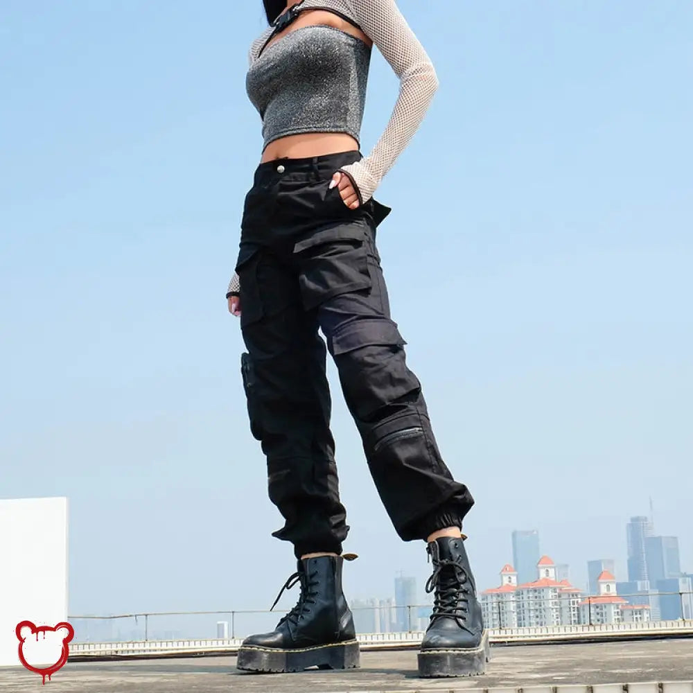 Black Cargo Pants - Take Control / M Clothing