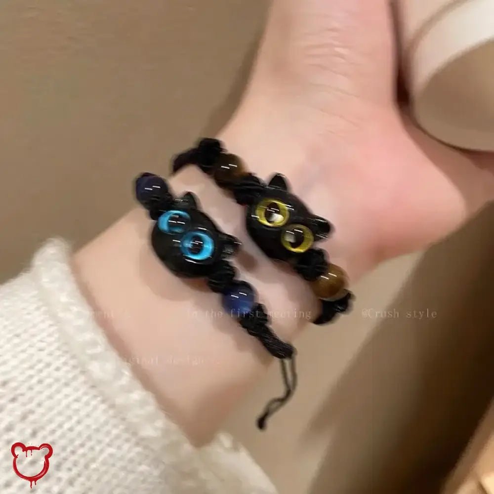 Black Cat Couple Bracelets - The Cursed Closet