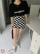 Black Check Grunge Mini - The Cursed Closet