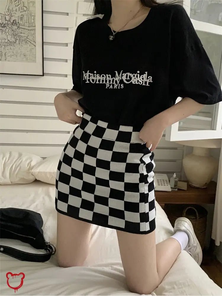 Black Check Grunge Mini - The Cursed Closet