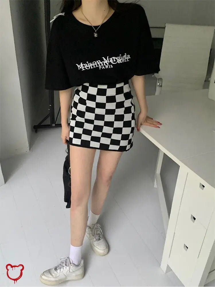 Black Check Grunge Mini - The Cursed Closet