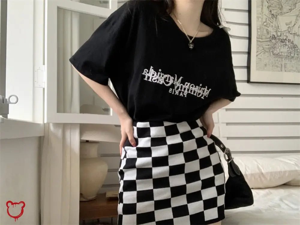 Black Check Grunge Mini - The Cursed Closet